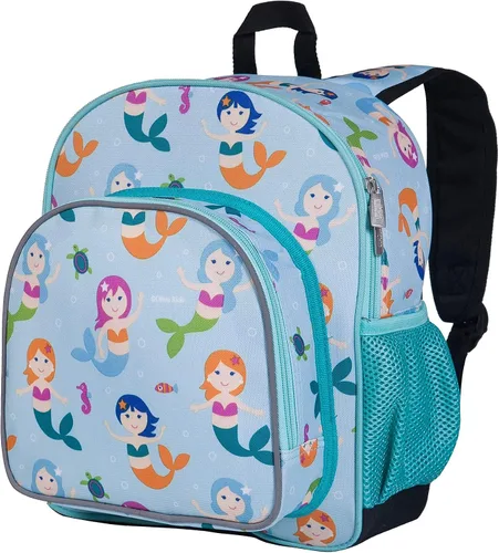 Vista 2 de Wildkin Mochila para niños de 12 pulgadas con alfombra de siesta moderna (sirenas)