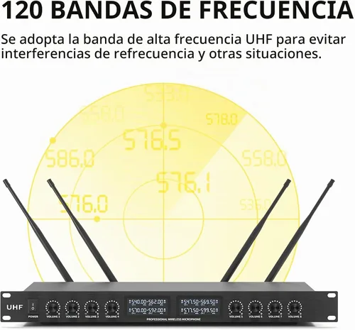 Vista 3 de XTUGA YT8 Sistema de micrófono inalámbrico para conferencias, micrófonos de escritorio de 8 canales UHF 540MHz-599.5MHz,PLL bloqueado,Micrófonos