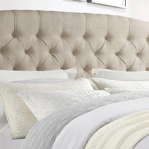 Vista 6 de Rosevera Marcelle - Marco de cama con respaldo de alas con cabecera ajustable de diseño distintivo, tapizado con botones para dormitorio, soporte