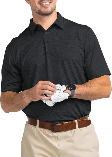 Vista 2 de Polu Polo de golf para hombre, absorbe la humedad, manga corta, casual, cuello de verano