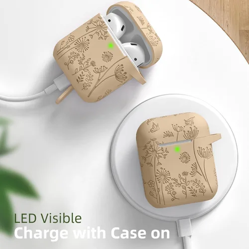 Vista 7 de Lerobo - Funda para AirPod de 2ª/1ª generación con llavero Té de leche
