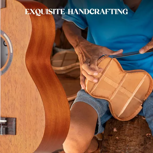 Vista 2 de CAHAYA Ukelele soprano para principiantes: kit de ukelele de 21 pulgadas para principiantes con bolsa de transporte, correa para el hombro Marrón