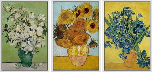 Vista 19 de wall26 Lienzo enmarcado para pared, juego de arte con flores de almendra de Vincent Van Gogh, naturaleza, ilustraciones de área silvestre, bellas