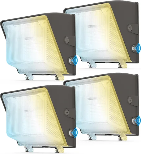 Vista 7 de AKK Paquete de luz LED de pared de 80 W, 60 W, 40 W, con fotocélula, 12000 lúmenes, 150 lm/W, 3 vatios y 3 CCT seleccionables