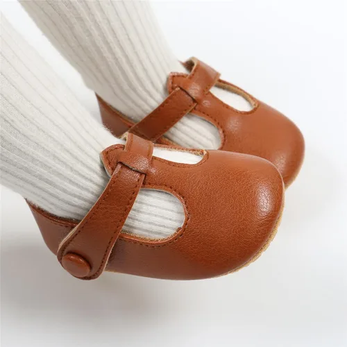 Vista 2 de COSANKIM Zapatos Mary Jane para bebé y niña, suela suave, con lazo, princesa, boda, antideslizantes, para bebé, para primera caminata, zapatos