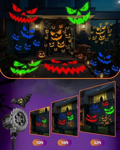 Vista 5 de Proyector de luces de Halloween ultra brillantes para exteriores