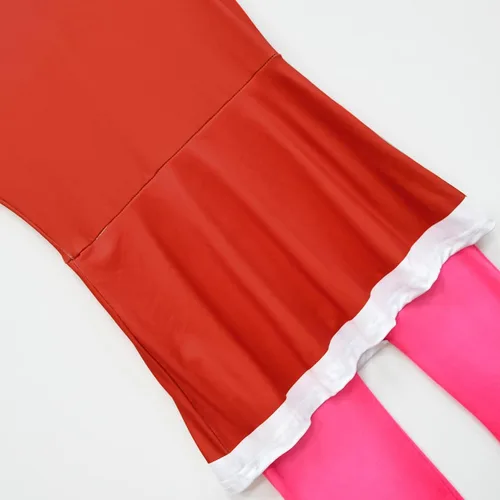 Vista 6 de Ubeufun Amiy Roise - Disfraz rojo con falda para niñas, overol de cosplay de Halloween con guantes, traje de fiesta para niños