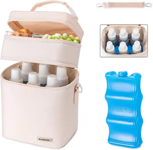 Vista 12 de Bolsa enfriadora de leche materna con bolsa de hielo para 6 biberones de hasta 9 onzas