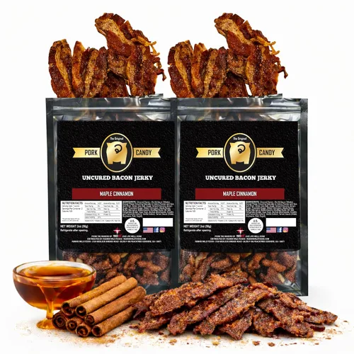 Vista 15 de Tocino Ahumado de Manzano Ahumado en Tiras – Dulce, Ahumado e Irresistiblemente Delicioso Manjar Gourmet Hecho con 100% Tocino Real No Curado
