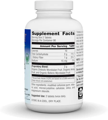 Vista 3 de Planetary Herbals Triphala Limpiador Interno 1000mg para el bienestar del tracto gastrointestinal - 180 Tabletas Apoyo para el bienestar