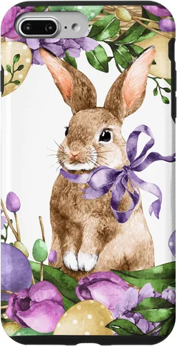 Vista 12 de Floral Easter Bunny Wreath Decor for Women Cute Easter Day Case for iPhone 17