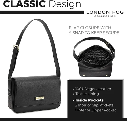 Vista 5 de LONDON FOG ASTOR and IRIS Bolso de hombro para mujer con correa ajustable