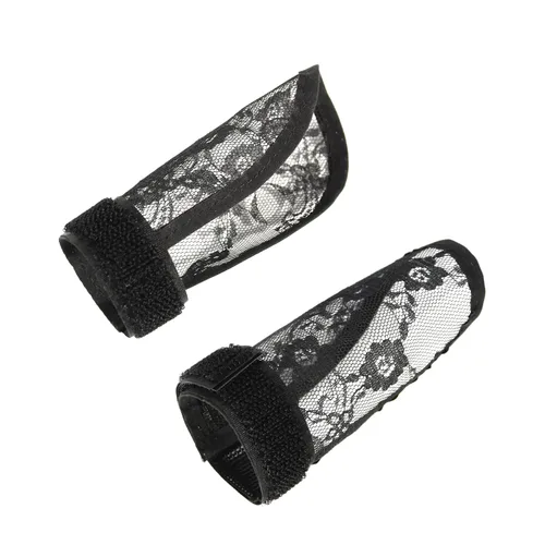 Vista 6 de Red de encaje de cola de caballo negra para hacer extensiones de cabello de cola de caballo de caballo, 3
