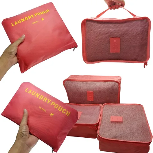 Vista 5 de M-jump Juego de 6 bolsas de almacenamiento de viaje multifuncionales para clasificar ropa, bolsa de compresión de embalaje de viaje, bolsa