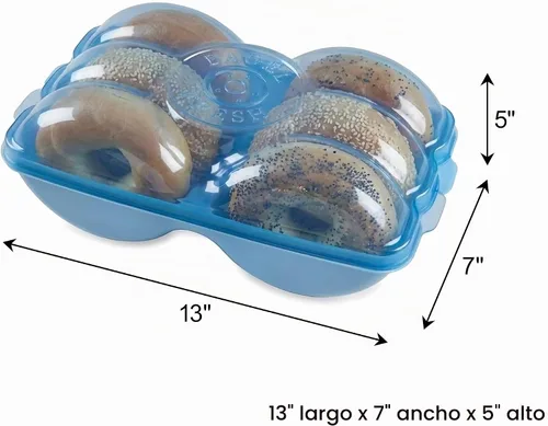 Vista 6 de Touch Up Cup Bagel Fresh Holder - Contenedor de almacenamiento de pan, hermético y reutilizable, sin BPA, como se ve en los productos Shark Tank