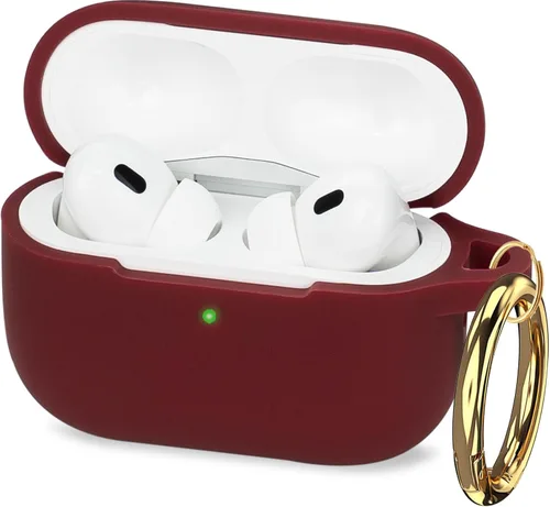 Vista 70 de Compatible con funda AirPods Pro 2019, Gawnock Funda de silicona suave y flexible para funda AirPods Pro para mujeres y niñas con llavero (Caqui)