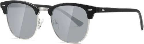 Vista 107 de AEVOGUE Gafas de sol polarizadas para mujeres y hombres semi marco retro gafas de sol AE0369