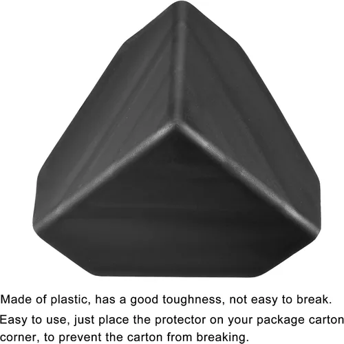 Vista 4 de MECCANIXITY Protector de esquina PP plástico 3 "x 3" x 3" para cartón, cajas de embalaje negro paquete de 16