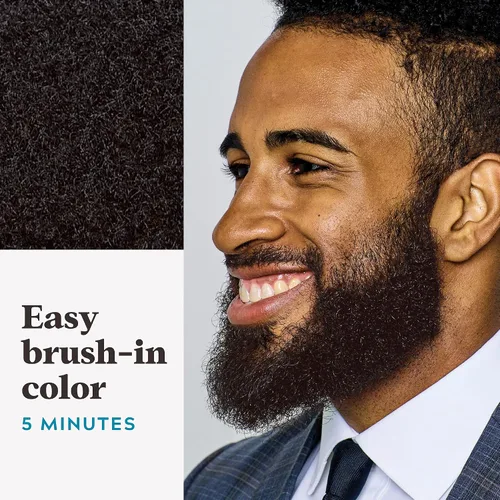 Vista 4 de Just For Men - Tinte para bigote y barba, tinte para barba para hombres con cepillo, incluye queratina, biotina, aloe vera y aceite de coco