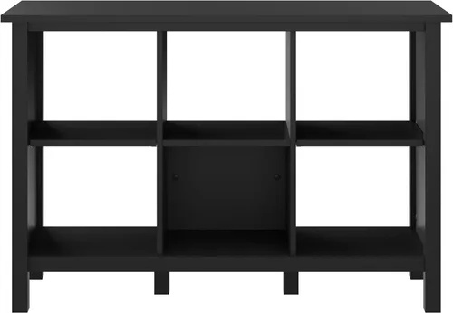 Vista 9 de Bush Home Broadview - Estante organizador de 6 cubos en negro clásico, estantería de almacenamiento de cubos pequeños para oficina en casa