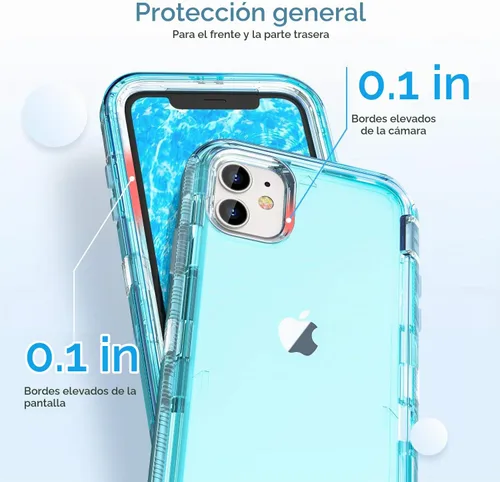 Vista 4 de ORIbox Funda compatible con iPhone 11, resistente a los golpes, anticaídas, transparente