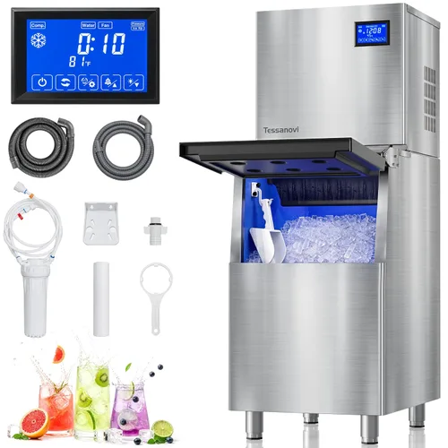 Vista 10 de Commercial Ice Maker Machine 580lbs, 350lbs Bin, Stainless Steel Silver