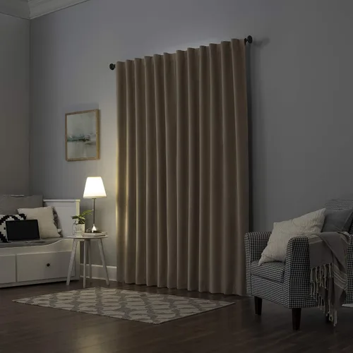 Vista 42 de Sun Zero Hampshire - Cortina térmica de terciopelo con reducción de ruido, 100% opaca con pestañas, 50 x 96 pulgadas, dorado