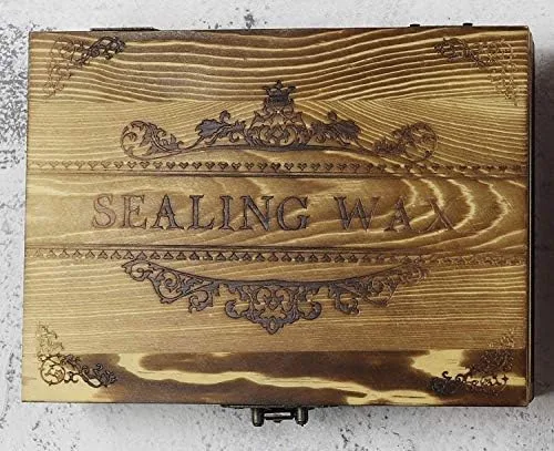 Vista 4 de MNYR Sello de cera de libélula, palitos de cera de sellado, cuchara derretida, vela, caja de regalo de madera, tarjeta de invitación de boda