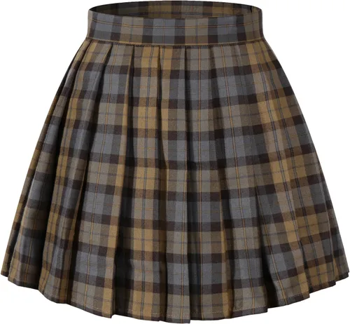 Vista 25 de Faldas plisadas a cuadros de cintura alta para mujeres y niñas, talla grande, uniforme escolar, mini disfraces de cosplay