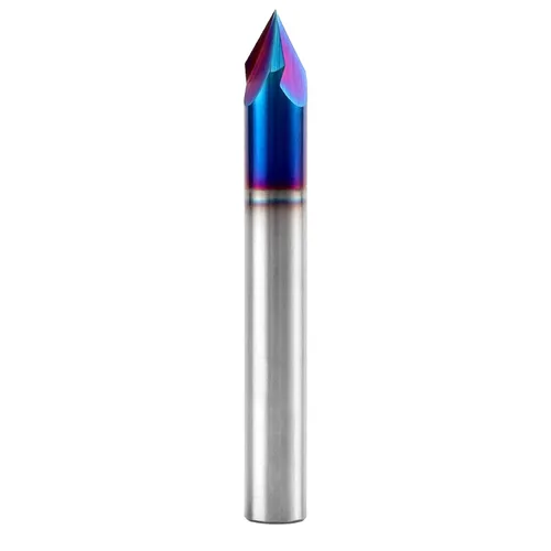 Vista 15 de EANOSIC Broca de enrutador de ranura en V de 15 grados, vástago de 1/4 pulgadas, broca de carburo sólido con revestimiento azul nano para grabado