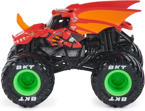 Vista 3 de Monster Jam - Camión monstruo oficial de Bakugan Dragonoid, vehículo fundido a presión, escala 1:64, juguetes para niños de 3 años en adelante