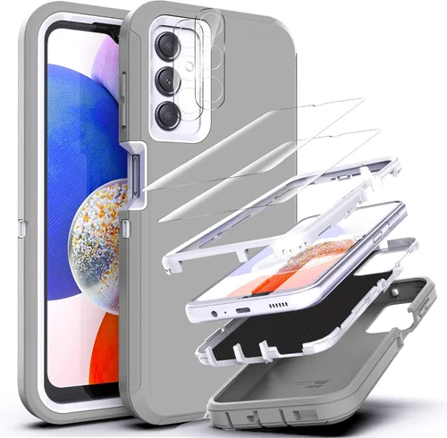 Vista 9 de Funda para Samsung Galaxy A13 4G-5G: con película a prueba de explosiones [2 unidades] y película protectora de pantalla para lente de cámara