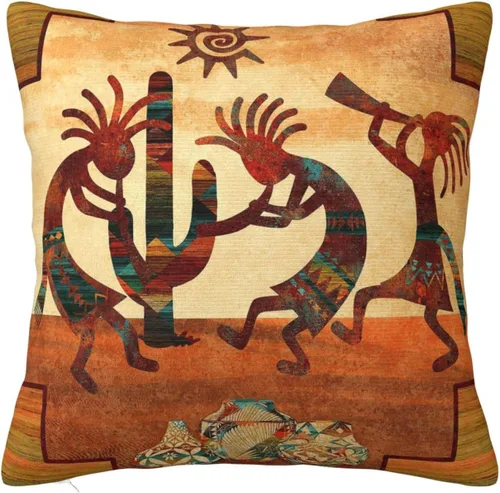 Vista 9 de IVSYCOF Fundas de almohada decorativas estilo sudoeste azteca para nativos americanos, funda de cojín cuadrado para sofá de casa, funda de cojín