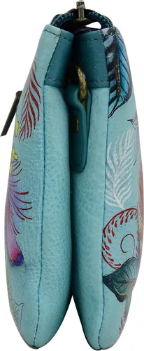 Vista 4 de Anuschka - Bolso cruzado de piel auténtica para mujer, con protección RFID, pintado a mano