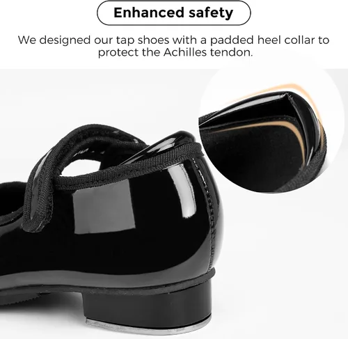 Vista 6 de Stelle Tap Shoes - Zapatos de baile antideslizantes de piel sintética para niñas y niños pequeños y grandes
