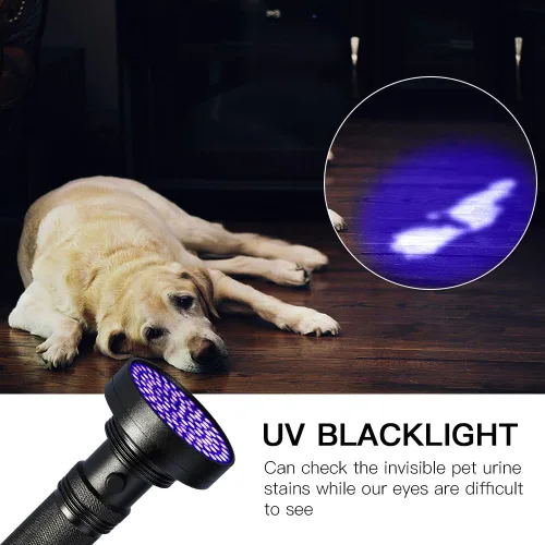 Vista 8 de Headerbs 9V IPX-6 100 LED Blacklight Scorpion 395-400nm Violeta Linterna Detección Antorcha Luz