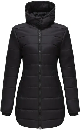 Vista 3 de ONDIAN Long Winter Coats for Women Solid Colour Removable Hood Sleeve Warm Jacket Cotton Coat Hooded Jackets Casual Zip Up