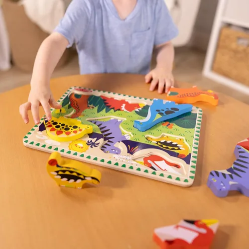 Vista 6 de Melissa & Doug dinosaurio Chunky Rompecabezas de madera, Multicolor
