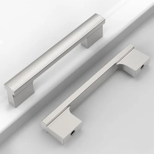 Vista 43 de Paquete de 12 manijas de níquel satinado cepillado de 5 pulgadas (5.039 in) para gabinetes de cocina, tiradores de cajones de cocina, accesorios