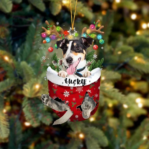 Vista 10 de Adorno de Navidad personalizado para perro Airedale Terrier en bolsillo de nieve, adorno para árbol de Navidad, idea de regalo para amantes