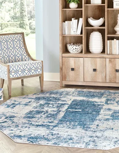 Vista 9 de Unique Loom Finsbury Collection - Alfombra de área Elizabeth (2 x 3 pies, rectangular, azul/marfil)