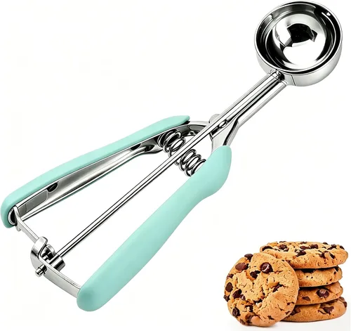 Vista 11 de JUNADAEL J Cuchara de galletas de 4 cucharadas, cucharadas de galletas de 2 onzas para hornear, cuchara para magdalenas para hornear, agarre cómodo
