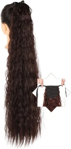 Vista 9 de HIHELO 1 paquete de extensiones de cola de caballo largas onduladas sintéticas naturales con cordón de extensión de cola de caballo para mujer 005