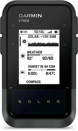 Vista 2 de Garmin eTrex® Solar, navegador de mano GPS, duración ilimitada de la batería, resistente al agua