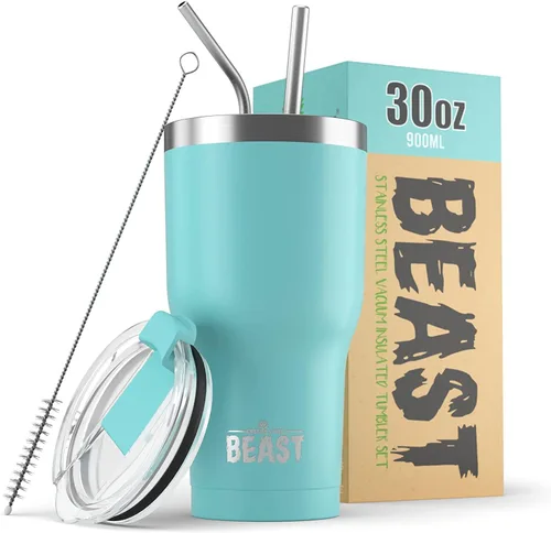 Vista 29 de Beast Vaso de 10 oz de Acero Inoxidable con Aislamiento al Vacío para Café y Hielo de Doble Pared Termo de Viaje (Blanco Ártico)