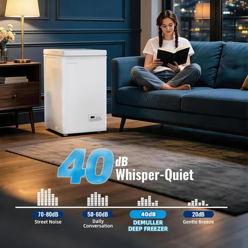 Vista 8 de DEMULLER 2.0 CU.FT Small Deep Freezer with Electronic Panel White Blanco