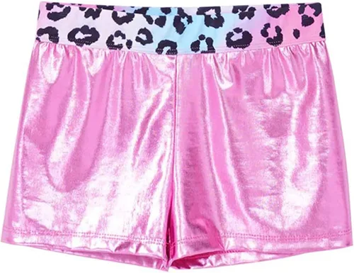 Vista 3 de Moggemol Pantalones cortos de gimnasia para niños y niñas pantalones cortos de gimnasia y baile con teñido anudado pantalones cortos deportivos