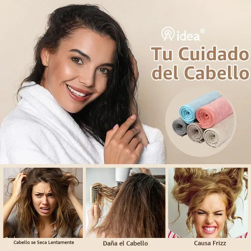 Vista 5 de AIDEA - Toalla para el cabello, paquete de 5 toallas absorbentes de secado rápido de 26 x 10 pulgadas Microfiber Hair Towel for Curly & Long Hair