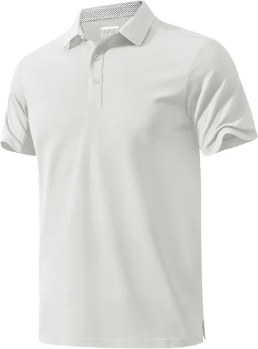 Vista 11 de MAGNIVIT Camisas polo de manga corta para hombre, camisas de golf atléticas que absorben la humedad, camisa casual de algodón con cuello de 3 botones