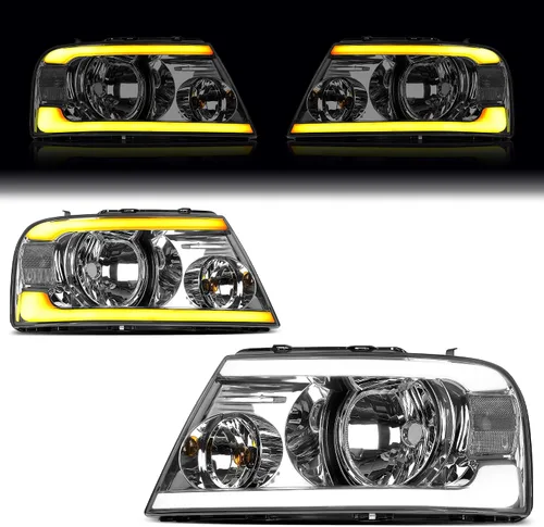 Vista 65 de oEdRo Switchback - Conjunto de faros delanteros LED compatibles con Accord 2003 2004 2005 2006 2007 DRL, par de repuesto con carcasa negra